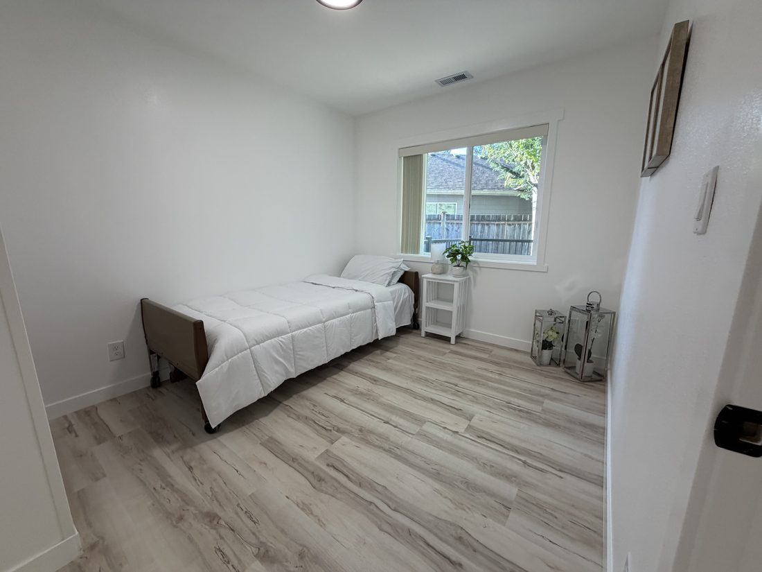Staged resident room — furnished and ready for move-in